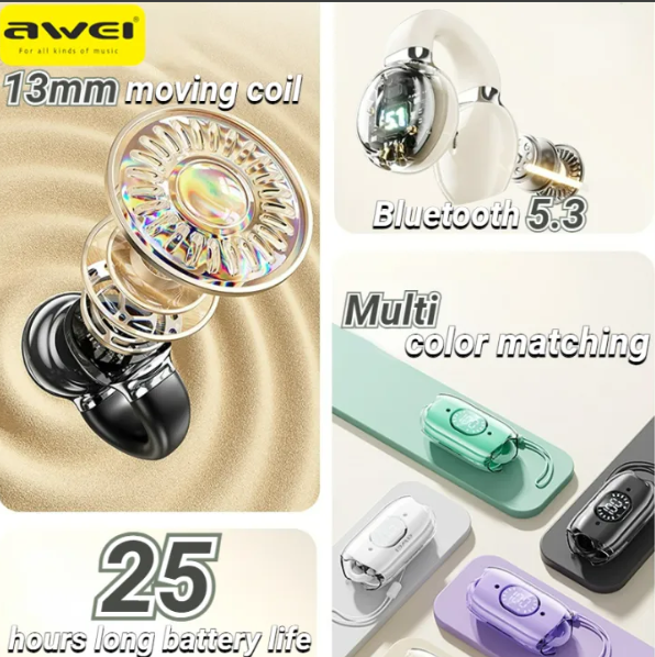 Awei TZ7 Clip-on Bluetooth Earbuds