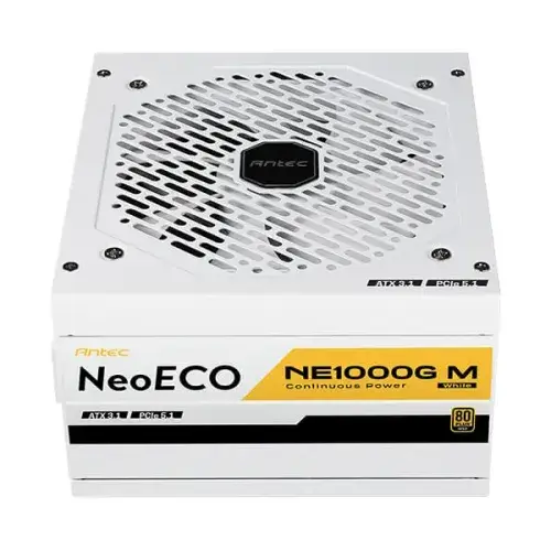Antec NE1000G M White 1000W ATX 3.0 & PCIE 5.0 80+ Gold Full Modular Power Supply