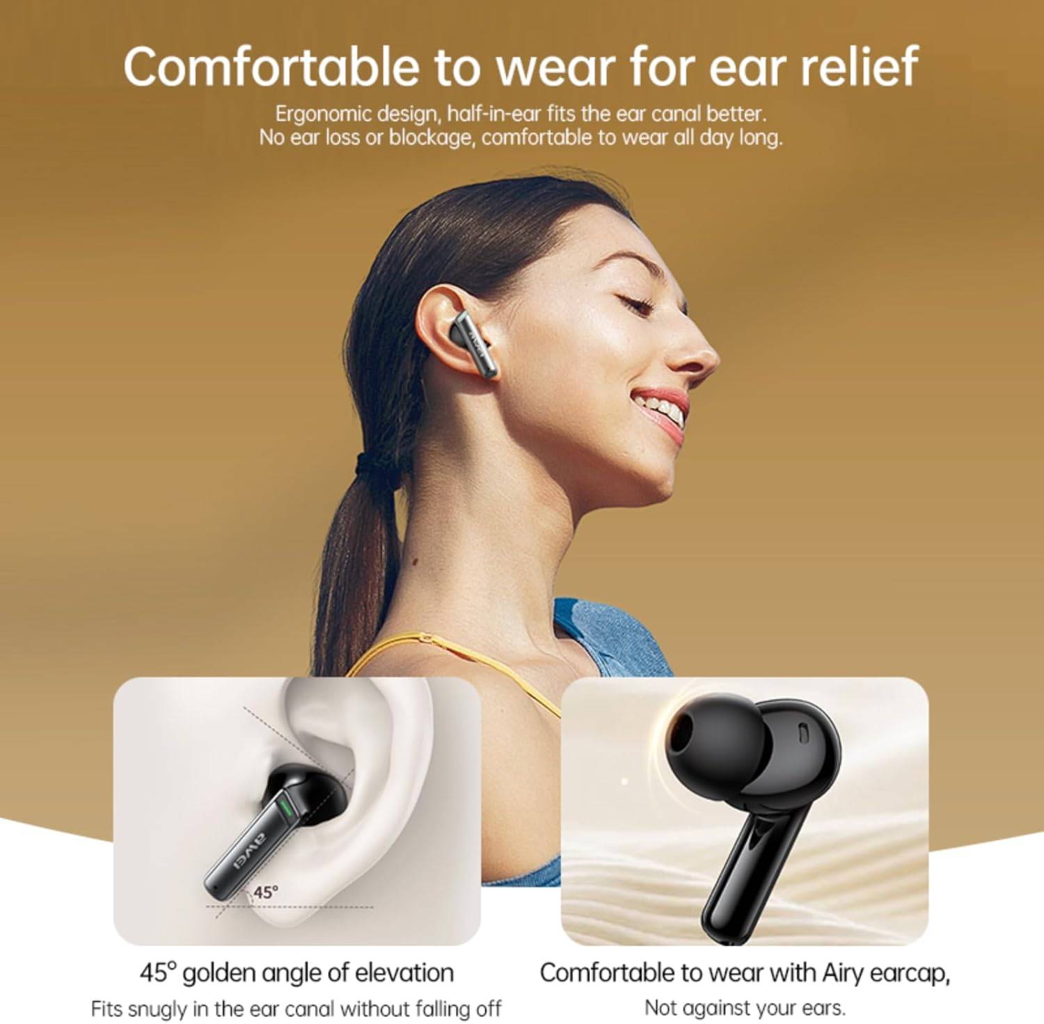 AWEI T88 ANC Wireless Earbuds Bluetooth, Wireless Earbuds Bluetooth, Bluetooth Headphones Earbuds IPX6 Waterproof