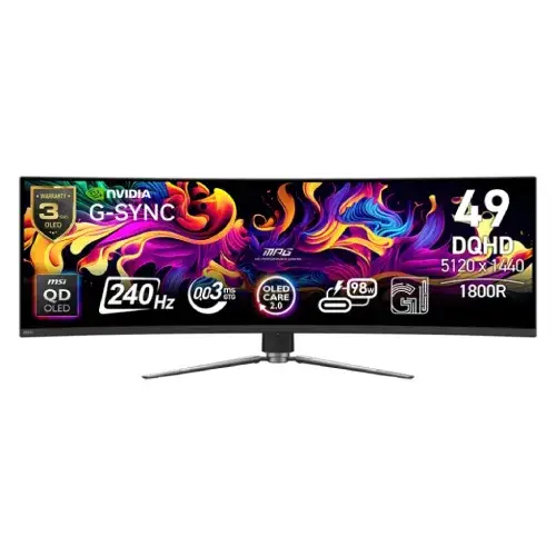 MSI MPG 491CQPX QD-OLED 49" DQHD 240Hz Curved Gaming Monitor